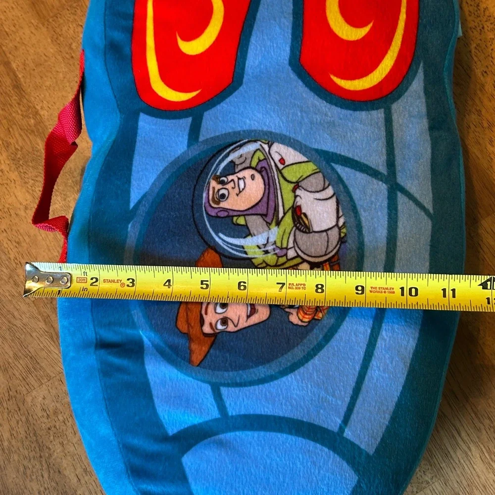 Disney Pixar Toy Story Woody Buzz Lightyear Rocket Ship Plush Pillow Blue 90s